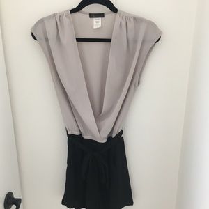 KLd Signature Dressy Grey and Black Romper